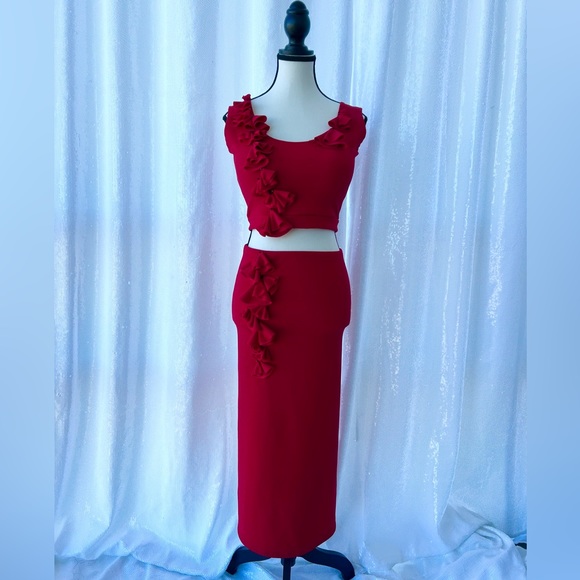 2 Pc Set, fitted skirt and crop top - Picture 4 of 5